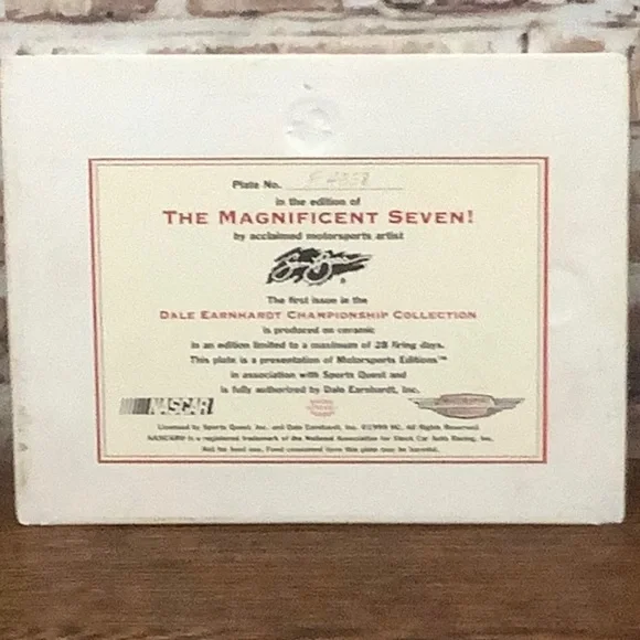 NASCAR Dale Earnhardt plate set - Picture 7 of 7